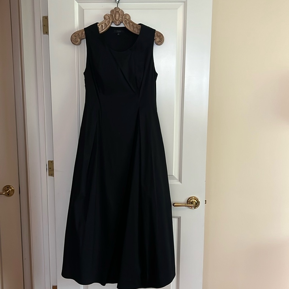 Elegant black asymmetric maxi dress